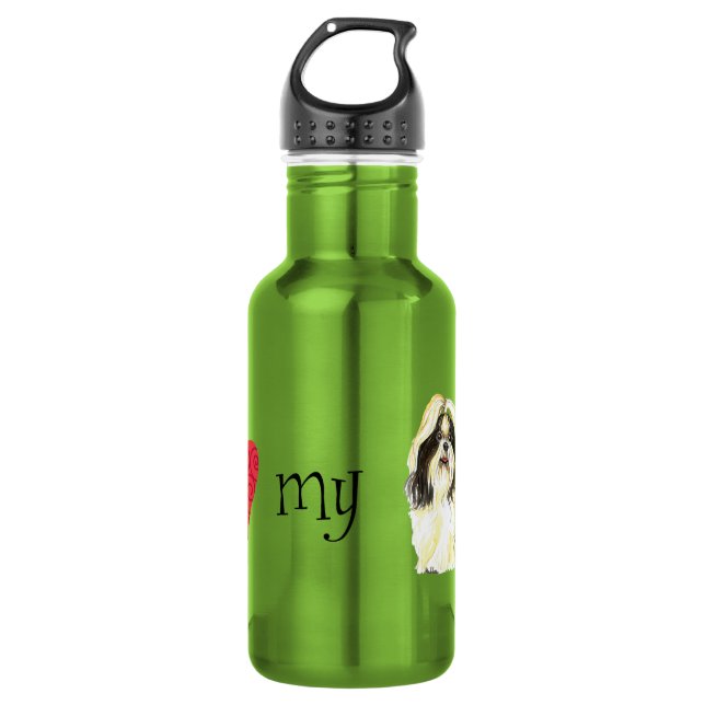 I Love my Shih Tzu 532 Ml Water Bottle (Front)