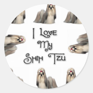 I Love My Shih Tzu Classic Round Sticker