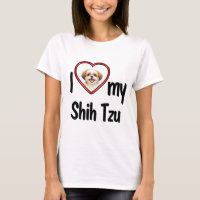 I Love My Shih Tzu - Cute Red Heart Dog Photo