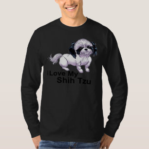 I Love My Shih Tzu Cute Shih Tzu For Mum Da T-Shirt