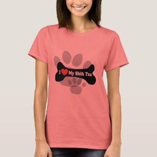 I Love My Shih Tzu - Dog Bone T-Shirt