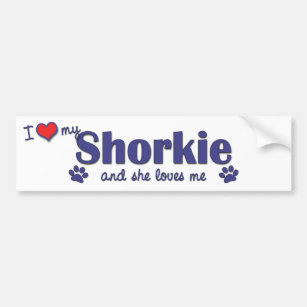 I Love My Shorkie (Female Dog) Bumper Sticker