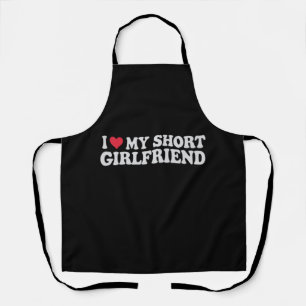 I Love My Short GF Girl Boy Couple Valentines Day Apron