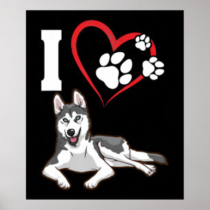 I love my siberian husky dog Home Decor Gift