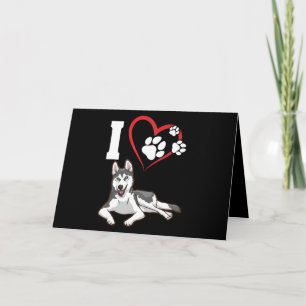 I love my siberian husky dog Home Decor Gift Holiday Card