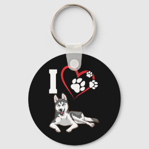 I love my siberian husky dog Home Decor Gift Key Ring