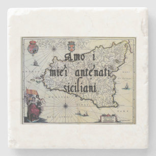I Love My Sicilian Ancestors Custom Coasters