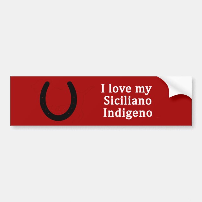 I Love My Siciliano Indigeno Horse Bumper Sticker (Front)