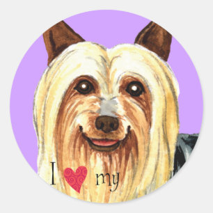 I Love my Silky Terrier Classic Round Sticker