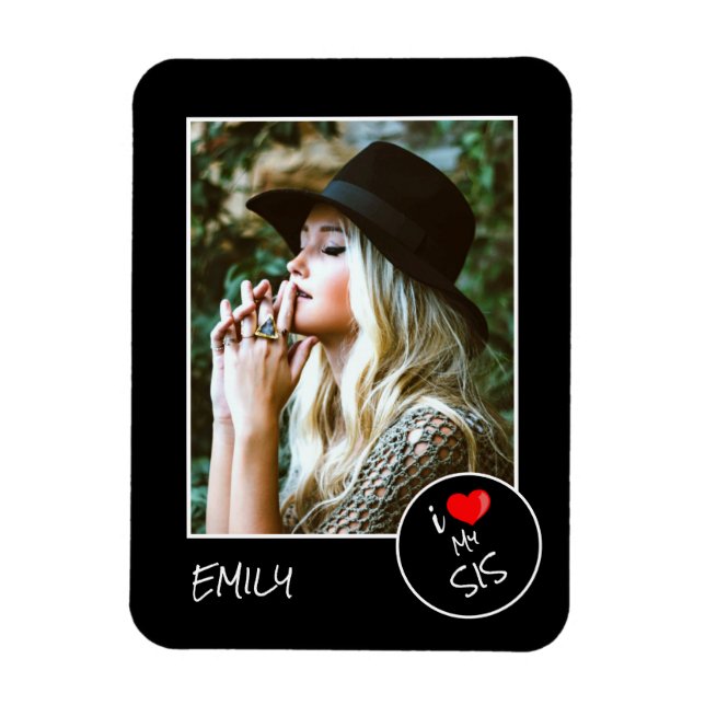I Love My Sis, Custom Photo – Personalised Magnet (Vertical)