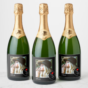 I Love My Sis Custom Photo – Personalised Sparkling Wine Label