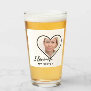 I Love My SISTER - Best Friend Personalised Gift Glass