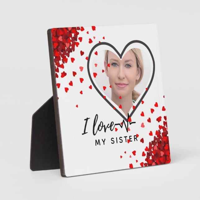 I Love My SISTER - Best Friend Personalised Gift Plaque (Front)