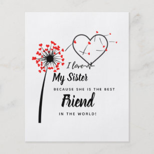 I Love My SISTER - Best Friend Personalized Gift Flyer