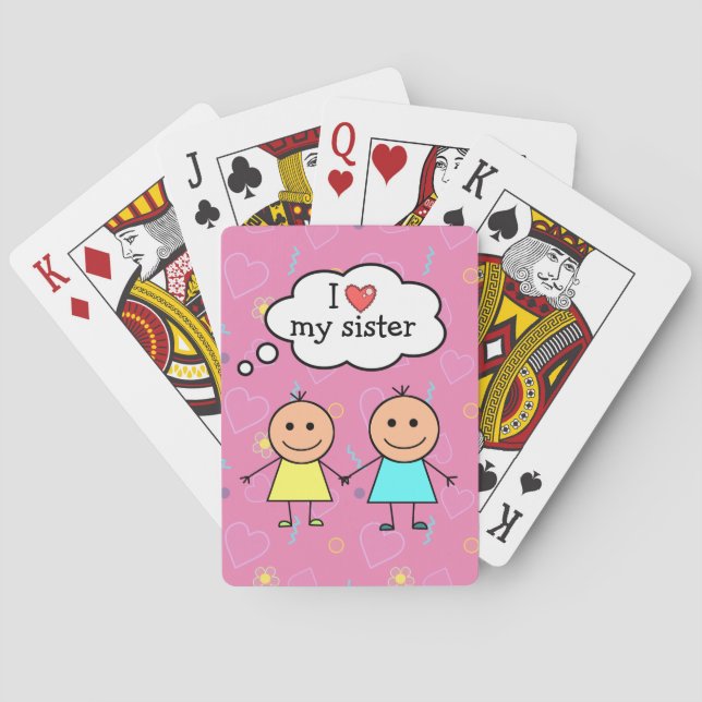 I Love My Sister Playing Cards (Back)