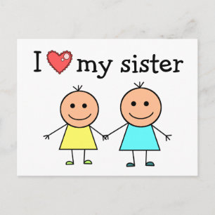 I Love My Sister   Postcard