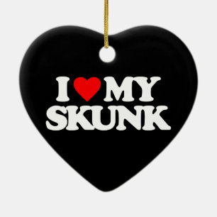 I LOVE MY SKUNK CERAMIC TREE DECORATION