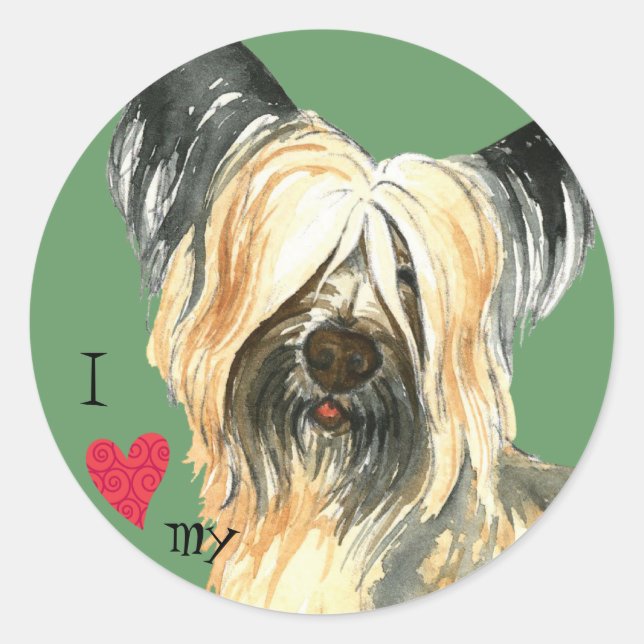 I Love my Skye Terrier Classic Round Sticker (Front)