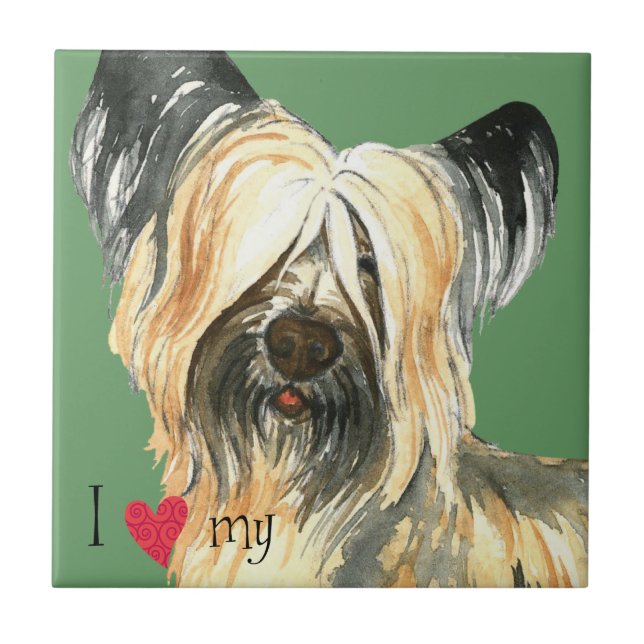 I Love my Skye Terrier Tile (Front)