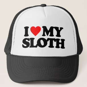I LOVE MY SLOTH TRUCKER HAT