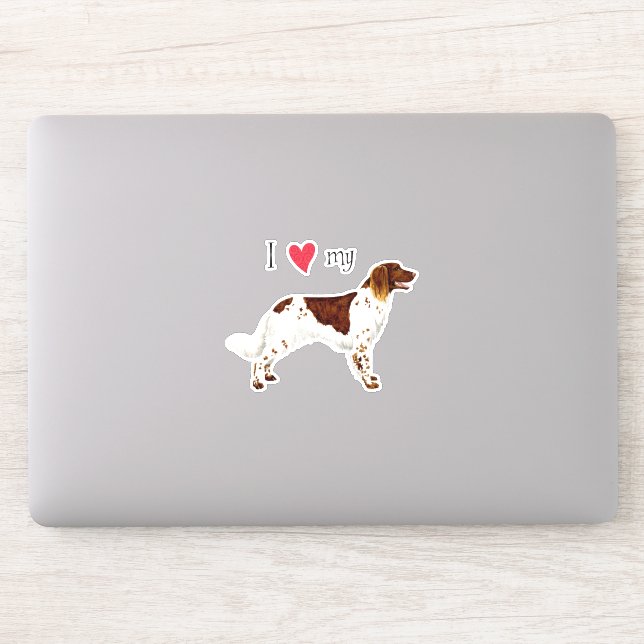 I Love my Small Munsterlander Vinyl Sticker (Computer)