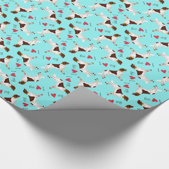 I Love my Small Munsterlander Wrapping Paper (Corner)
