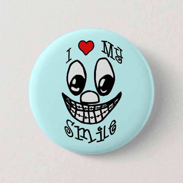 I Love My Smile 6 Cm Round Badge (Front)
