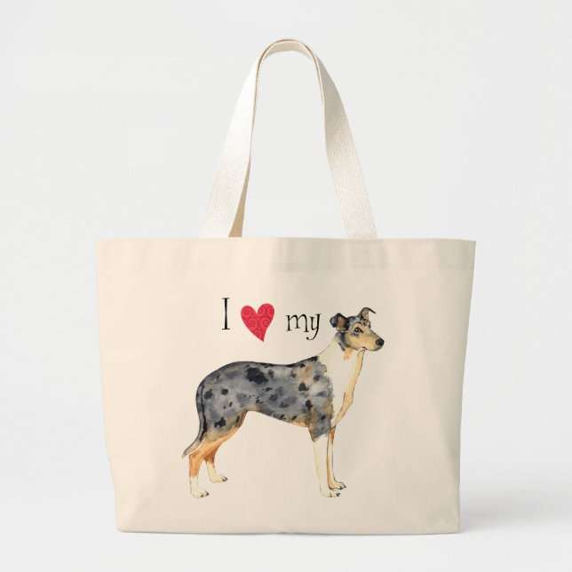 I Love my Smooth Collie Large Tote Bag (Front)
