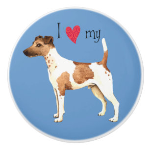 I Love my Smooth Fox Terrier Ceramic Knob