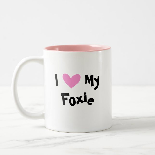 I Love My Smooth Fox Terrier Two-Tone Coffee Mug (Left)