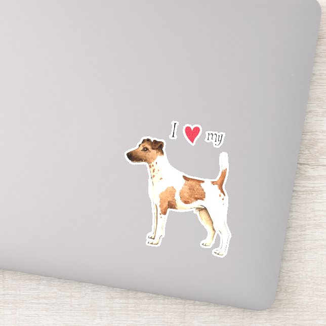 I Love my Smooth Fox Terrier Vinyl Sticker (Detail)