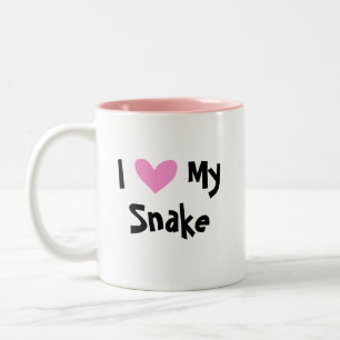 I Love My Snake (customise species name) Two-Tone Coffee Mug