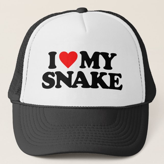 I LOVE MY SNAKE TRUCKER HAT (Front)