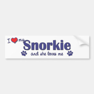 I Love My Snorkie (Female Dog) Bumper Sticker