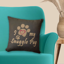 I Love My Snuggle Pug Paw Print