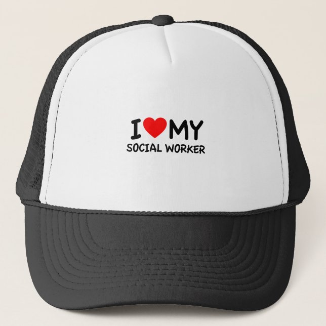 I love my Social Worker Trucker Hat (Front)