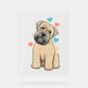 I Love My Soft Coated Wheaten Terrier Dog Heart Acrylic Sign