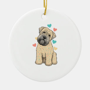 I Love My Soft Coated Wheaten Terrier Dog Heart Ceramic Tree Decoration