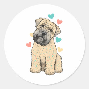 I Love My Soft Coated Wheaten Terrier Dog Heart Classic Round Sticker