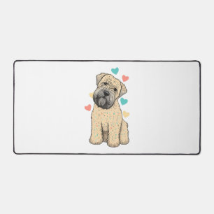 I Love My Soft Coated Wheaten Terrier Dog Heart Desk Mat