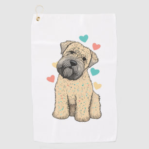 I Love My Soft Coated Wheaten Terrier Dog Heart Golf Towel
