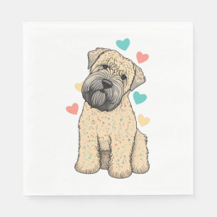 I Love My Soft Coated Wheaten Terrier Dog Heart Napkin