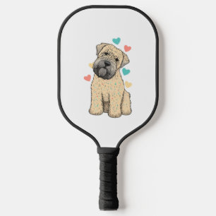 I Love My Soft Coated Wheaten Terrier Dog Heart Pickleball Paddle