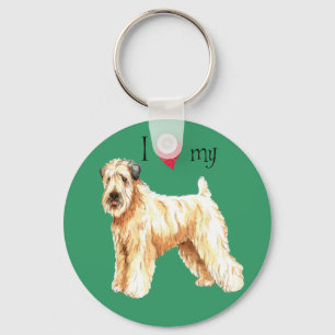 I Love my Soft Coated Wheaten Terrier Key Ring