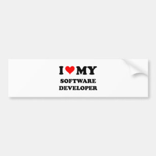 I Love My Software Developer Bumper Sticker