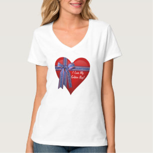 I love my soldier boy Heart with ribbon T-Shirt
