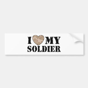 I Love My Soldier Bumper Sticker