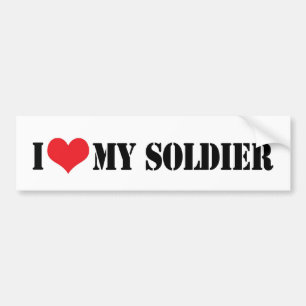 I Love My Soldier Bumper Sticker