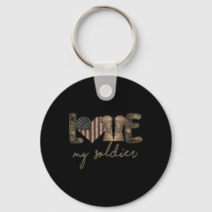 I Love My Soldier Military Army Wife Usa Camour Fl Key Ring