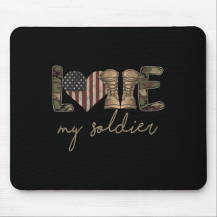 I Love My Soldier Military Army Wife Usa Camour Fl Mouse Mat